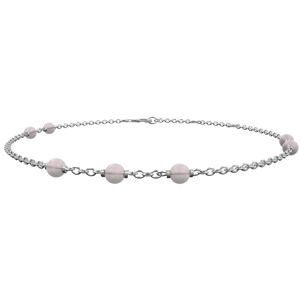 Nordahl Jewellery - SWEETS52 armbånd i sølv m. 7 rosakvarts 829 007